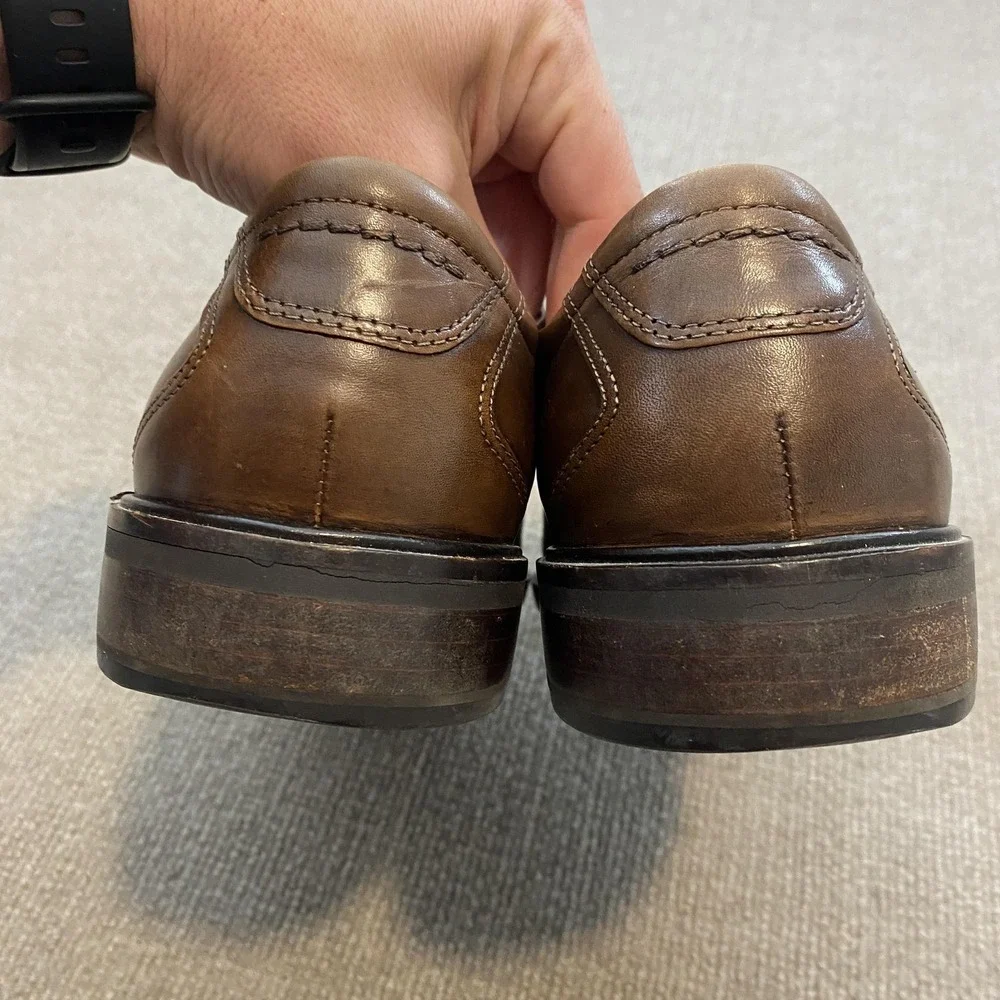 ECCO Shoes Mens Size 9.5 W Brown Leather Cap Toe Derby Square Toe Oxfords BIOM‎